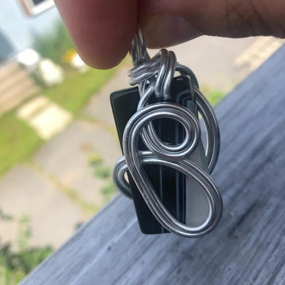 Silver Tone Wire Wrapped Pendant - Picture 11 of 15